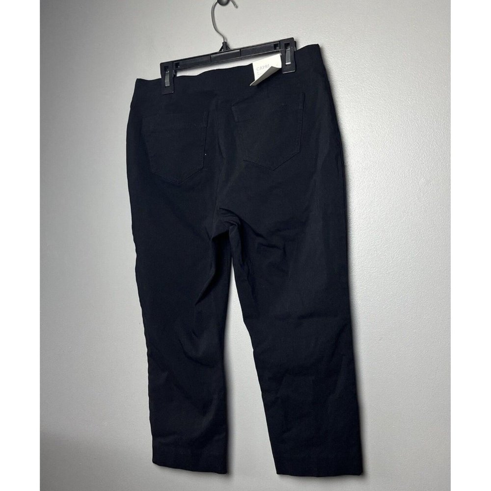 Style & Co Womens Petite Pull-On Capri Pants ( Petite, Deep Black) - Picture 4 of 15